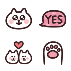 White Cat Emoji that conveys love.