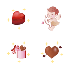 Glitter hearts chocolate emoji