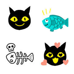 黒猫と魚の絵文字