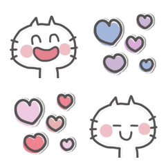 Simple   white cat emoji