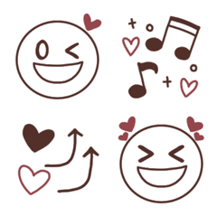 Easy to use cute round face emoticons 2