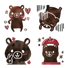 Bear watercolor emoji