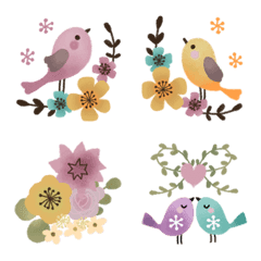 花と小鳥 Emojilist Lineクリエイターズ絵文字まとめサイト