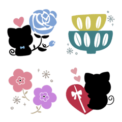 Nordic style Black cat Emoji4