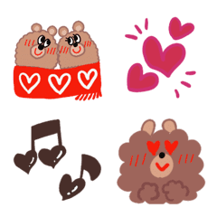 Couple of the fluffy bear Emoji
