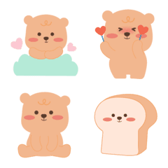 Waffle Bear in Love Emoji