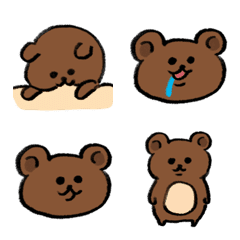 Expressive face bear emoji