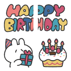 Happy birthday with rabbit (emoji)