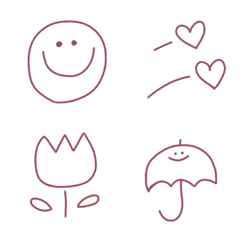 Dull pink line art emoji