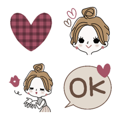 Cute and elegant Emoji-Lady-LOVE