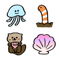 Various sea creature emoji