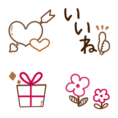 line drawing emoji(brown)