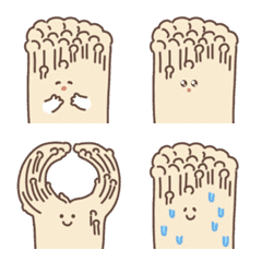 Cute Enoki mushroom emoji 3