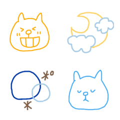 Colorful line art and cats
