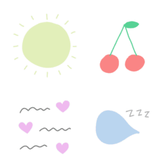 Simple pastel cute color emoji