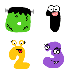 Monster number colorful emoji