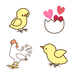 Chicken and chick emoji.