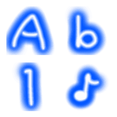 ブルーネオンアルファベット文字