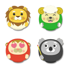 papercut art animal daruma emoji 3
