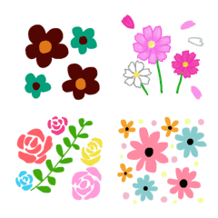 カラフルな花柄の絵文字2