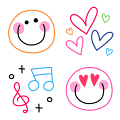 Useful colorful black smile simple emoji