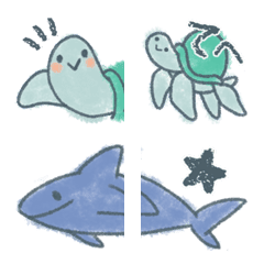 Loose Emoji turtles and sharks