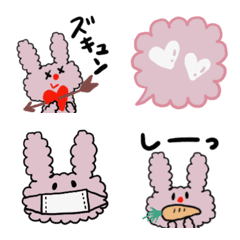 Fluffy pink rabbit Emoji