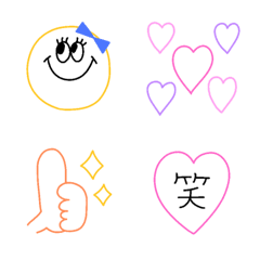 Colorful cheerful and cute emoji