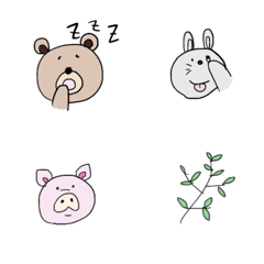 シンプルな可愛い動物たち Emojilist Lineクリエイターズ絵文字まとめサイト