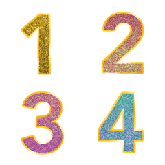 Classic Glitter wink number emoji 4