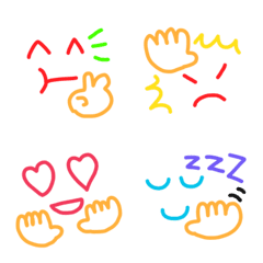 Colorful face emojis