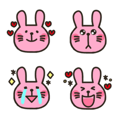 Pink rabbit pretty emoji
