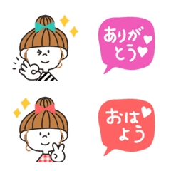 Cute colorful girl emoji