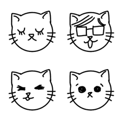 Cat Emoji black and white