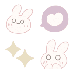 Emoji kelinci dalam warna yang tenang