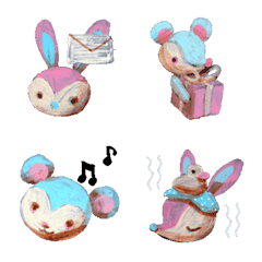 pink bunny& blue bear