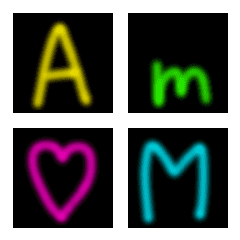 Alphabet emoji ver.neon style