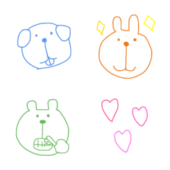 Colorful simple emoji Animals
