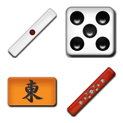 Mahjong sticks and dice