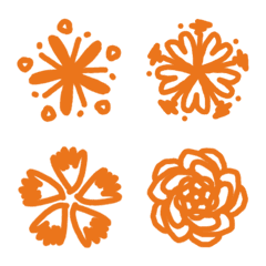 Line flower series.Orange
