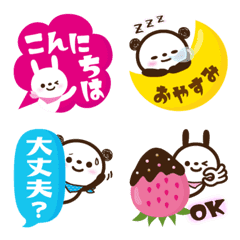Colorful Emoji1. Cute Rabbits & Panda.