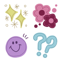 Dull colorful color emoji