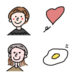 simple fashionable girls and boys Emoji