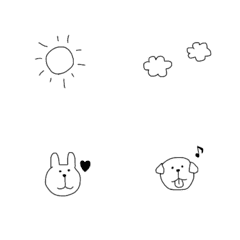 Simple animal emoji Rabbit and dog
