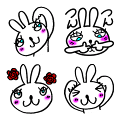 Blue-eyed rabbit "CYAN". Emoji 2