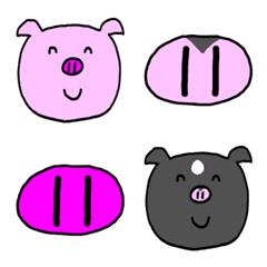 Pink and black Pigs
