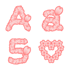 Alphanumeric of cherry petals