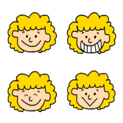 Fluffy hair girl everyday face emoji