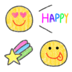 Cute emoji written with crayons #2