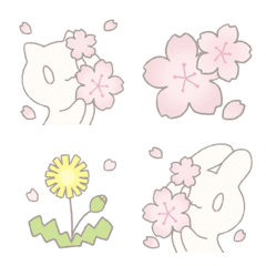 Cat and Rabbit[Spring Color Emoji]